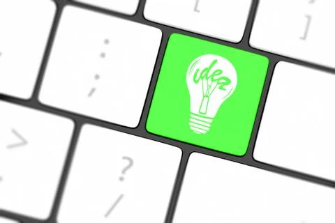 Computer keyboard with lamp key Stockillustratie