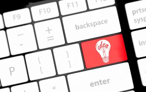 Computer keyboard with lamp key Stock Illustration