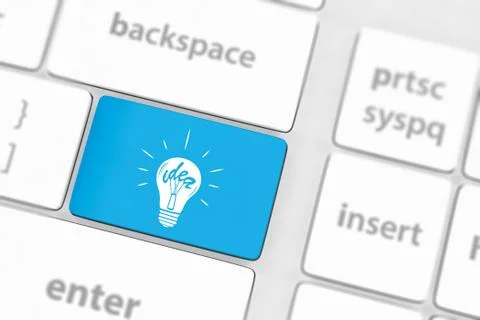 Computer keyboard with lamp key 스톡 일러스트