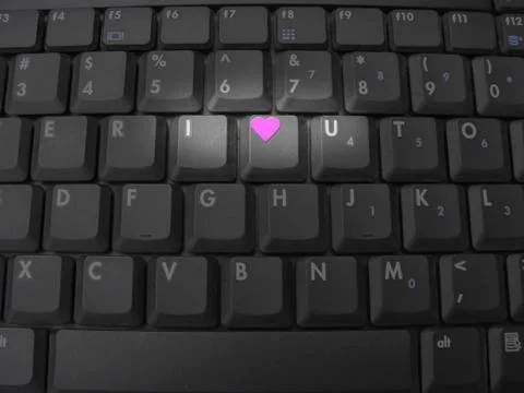 Computer keyboard, letters expressing i love you Stock Photos