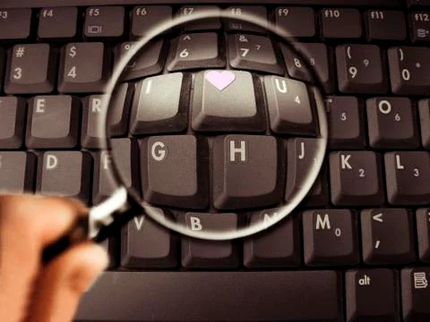 Computer keyboard, letters expressing i love you Stock Photos