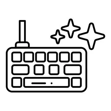 Computer Keyboard Line Icon Stock Illustration