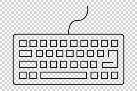 Computer keyboard line icon, isolated digital input device for office Stock Illustration