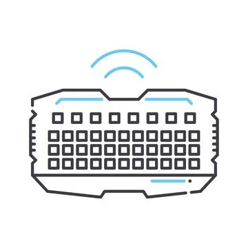 Computer keyboard line icon, outline symbol, vector illustration, concept sign Stock Illustration