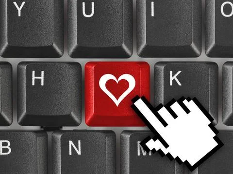 Computer keyboard with love key Computer keyboard with love key - internet... Foto stock