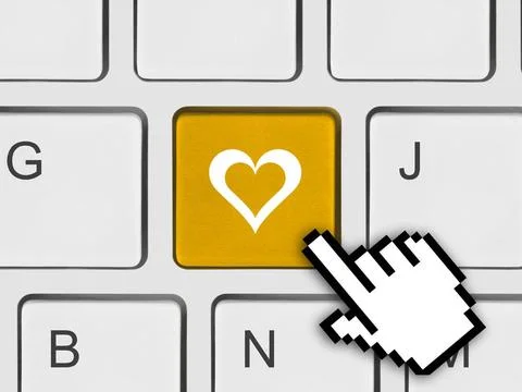 Computer keyboard with love key Computer keyboard with love key - internet... Foto stock