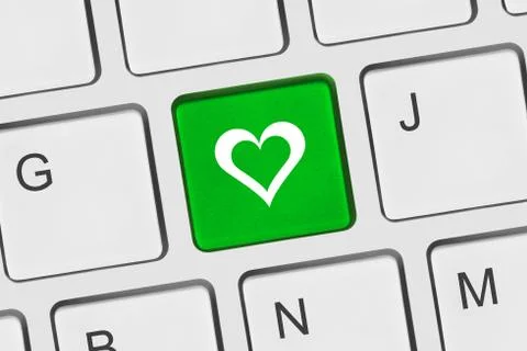 Computer keyboard with love key Stock Photos