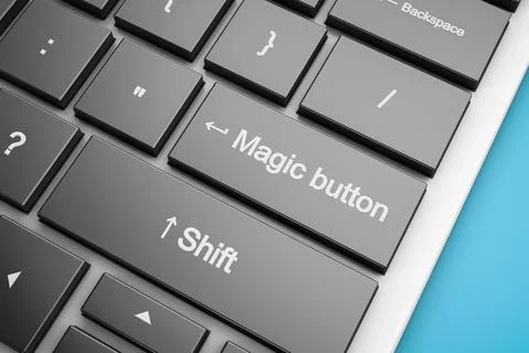 Computer keyboard with magic button. Foto stock