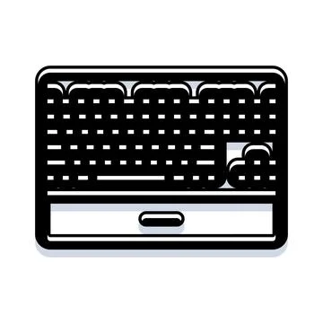 Computer keyboard minimal outline drawing with cloud keys Stock Illustration