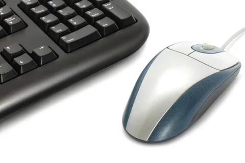 Computer keyboard with mouse Stock Photos