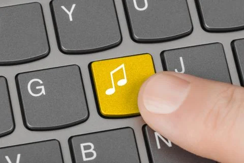 Computer keyboard with music key Foto stock