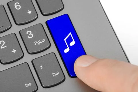 Computer keyboard with music key Stock Photos