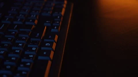 Computer keyboard in neon light Stock Footage 132607631