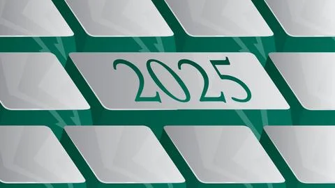 Computer Keyboard with number 2025. Close-up of an electronic Computer Devi.. Stock-Illustration