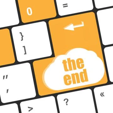Computer keyboard with one key showing the warning words the end Stock Illustration