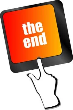 Computer keyboard with one key showing the warning words the end Stock Illustration