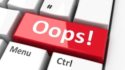 Computer keyboard Oops! Stock Illustration