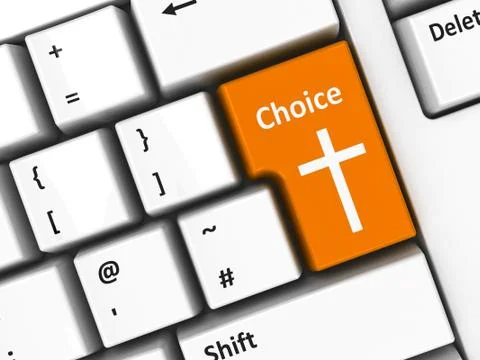 Computer keyboard orange choice Stock Illustration