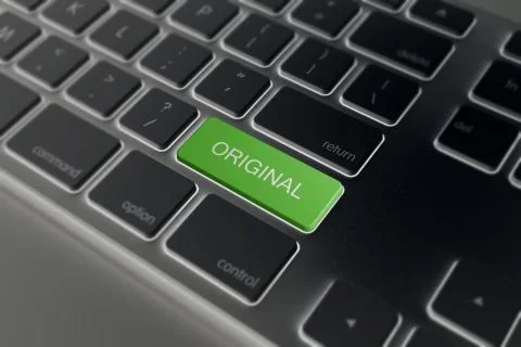 Computer keyboard with original button Stock Illustration