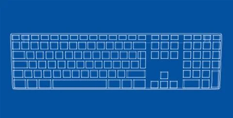 Computer keyboard outline 스톡 일러스트