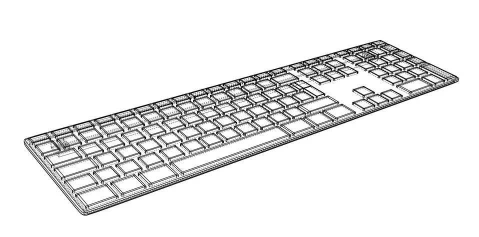 Computer keyboard outline Illustrazione stock