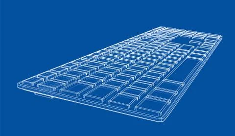 Computer keyboard outline Stock Illustration