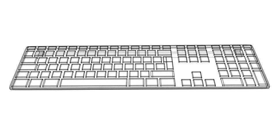 Computer keyboard outline 스톡 일러스트
