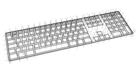 Computer keyboard outline Stock Illustration