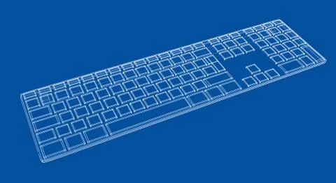 Computer keyboard outline Illustrazione stock