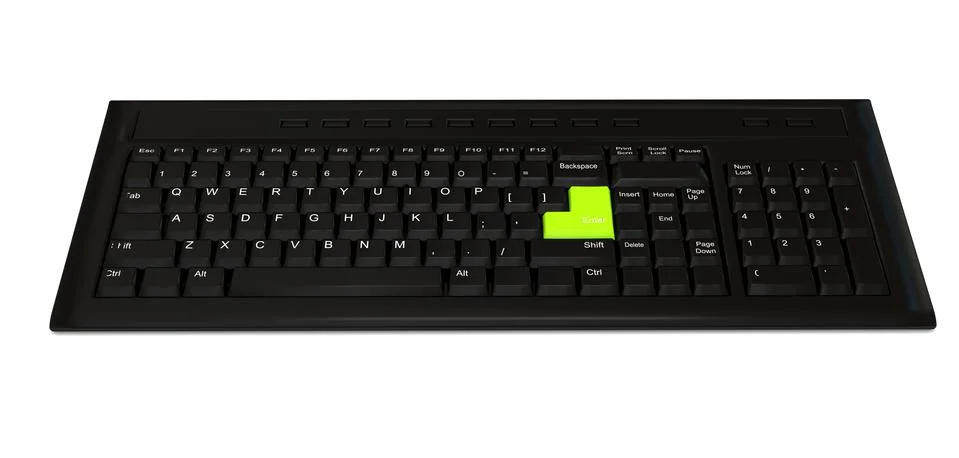 Computer keyboard over white background Stock Illustration