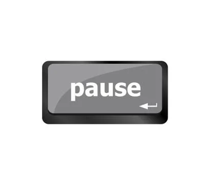 Computer keyboard with pause key - business concept Stock Illustration