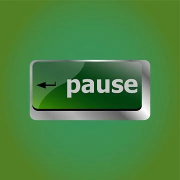 Computer keyboard with pause key - business concept Stock Illustration