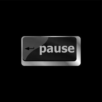 Computer keyboard with pause key - business concept 스톡 일러스트