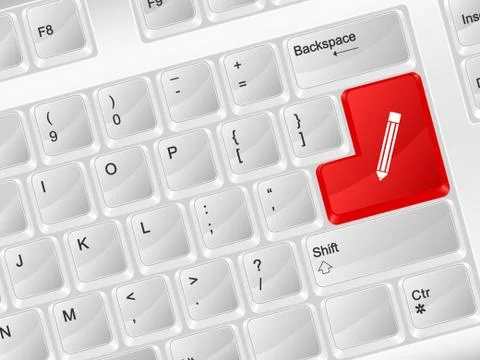 Computer keyboard pen symbol 库存插图