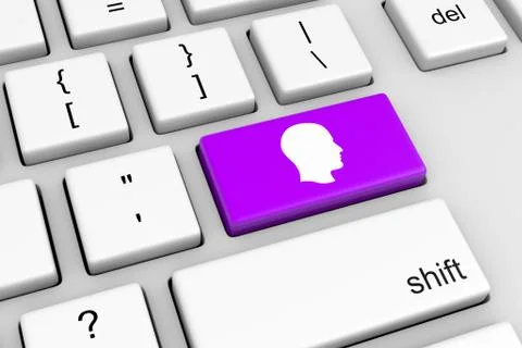 Computer Keyboard with Personal Profile Button Illustration Illustrazione stock