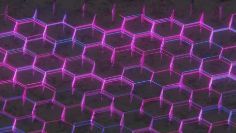 A computer keyboard with a pink and blue pattern Stock Footage 309924689