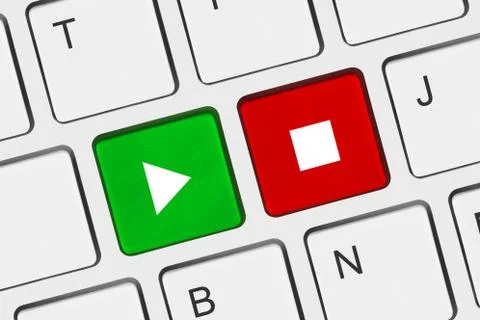 Computer keyboard with Play and Stop keys Foto stock