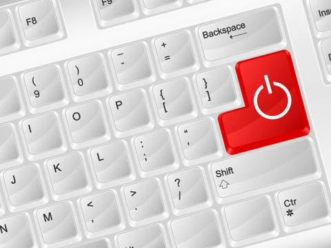 Computer keyboard power symbol Illustrazione stock