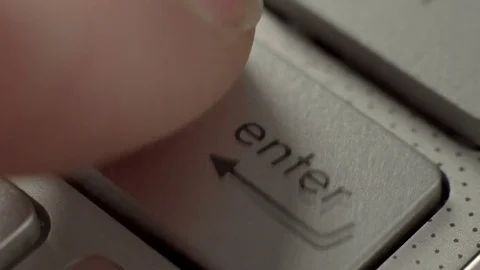 Computer Keyboard Pushing Enter Key Macro Stock Footage 74798356