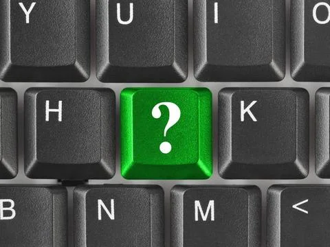 Computer keyboard with question key Computer keyboard with question key - ... Foto stock