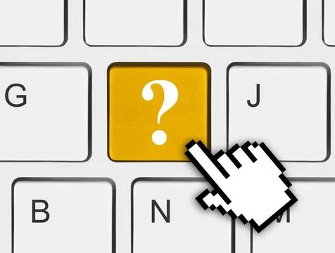 Computer keyboard with question key Computer keyboard with question key - ... Foto stock