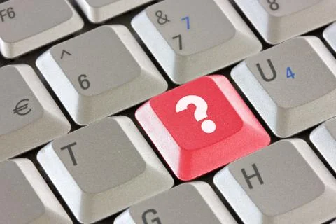 Computer keyboard with  question key Stock-Fotos