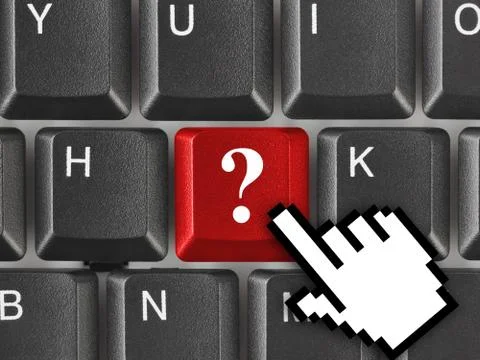 Computer keyboard with question key Stockfoto's