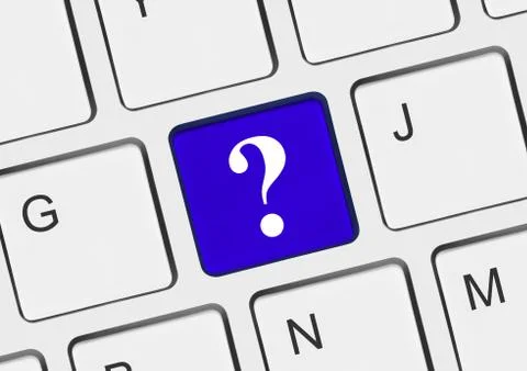 Computer keyboard with question key 스톡 사진