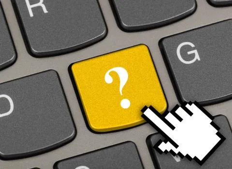 Computer keyboard with question key 스톡 사진
