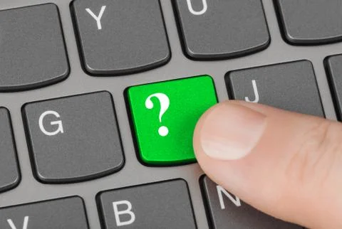 Computer keyboard with question key 스톡 사진