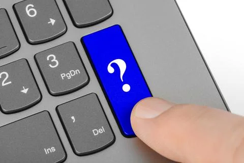 Computer keyboard with question key 스톡 사진