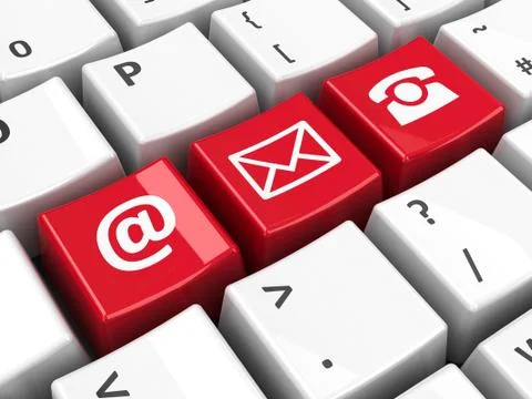 Computer keyboard red contact Stock Illustration