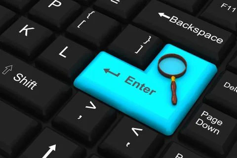 Computer Keyboard with search Stock Illustration