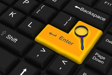 Computer Keyboard with search Stock Illustration
